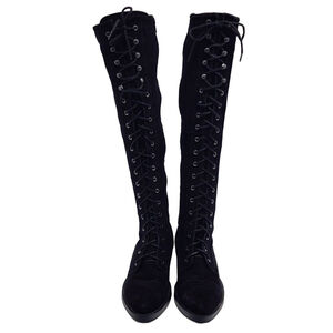 ROC Australia Black Suede Lace Up Over-the-Knee Boots Size 38 7.5